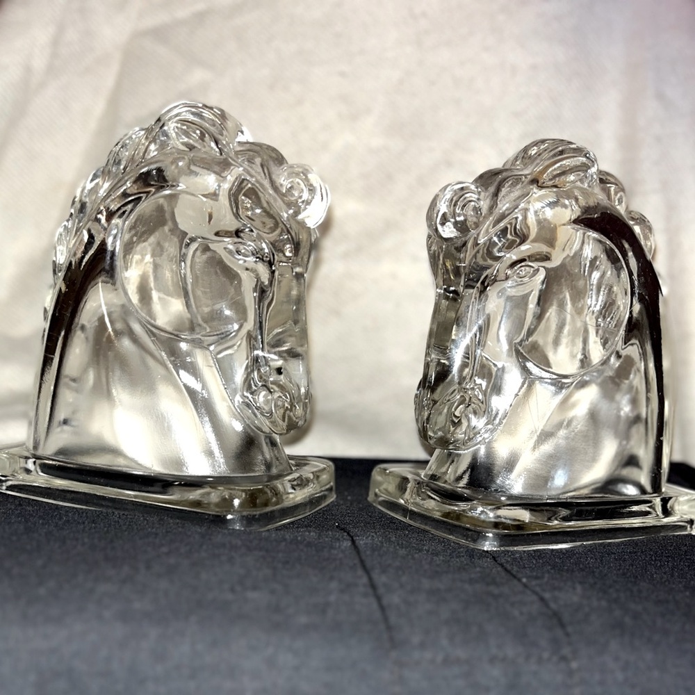 Glass Horse Bookends